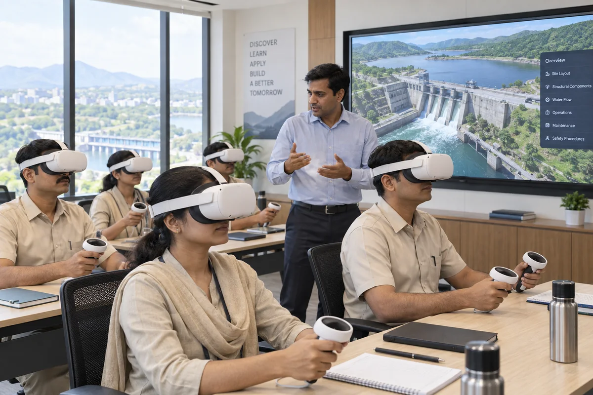 Institutional trainees exploring an infrastructure model in VR